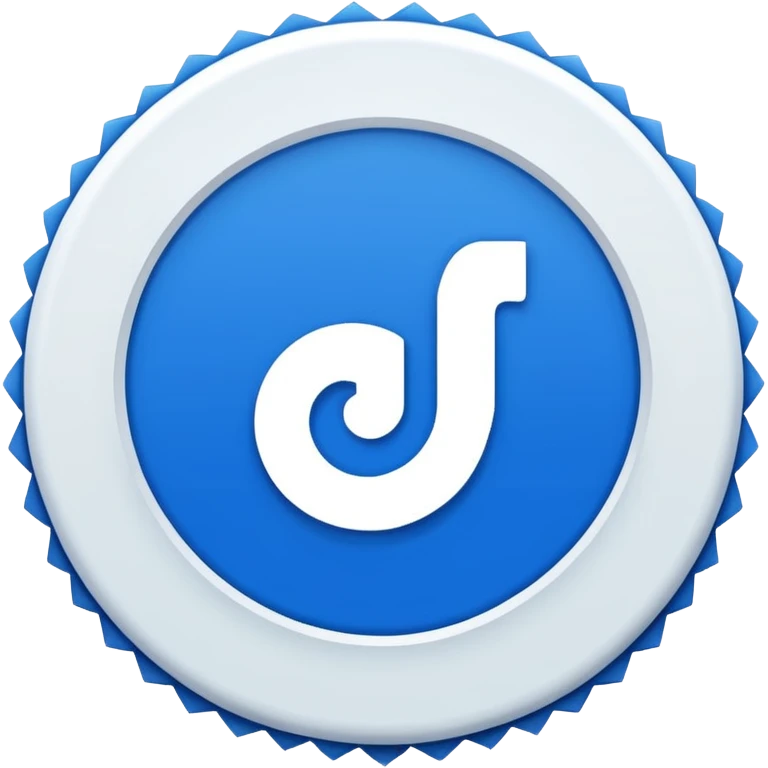 A high-resolution 2D icon of an Instagram-style verified badge. 8 jagged circle emoji