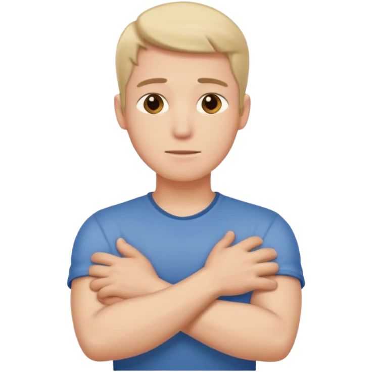 crossed arm holding neck guy emoji