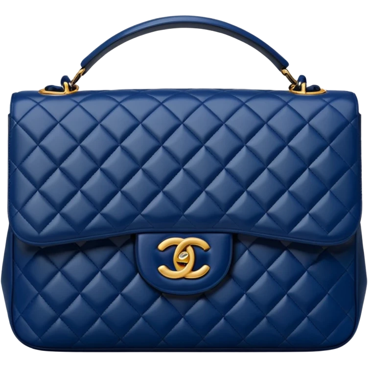 chanel dark blue bag with gold hardware emoji
