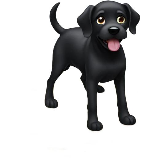 Black dog making a mess emoji