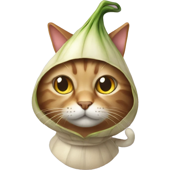 Cat wearing onion costume  emoji