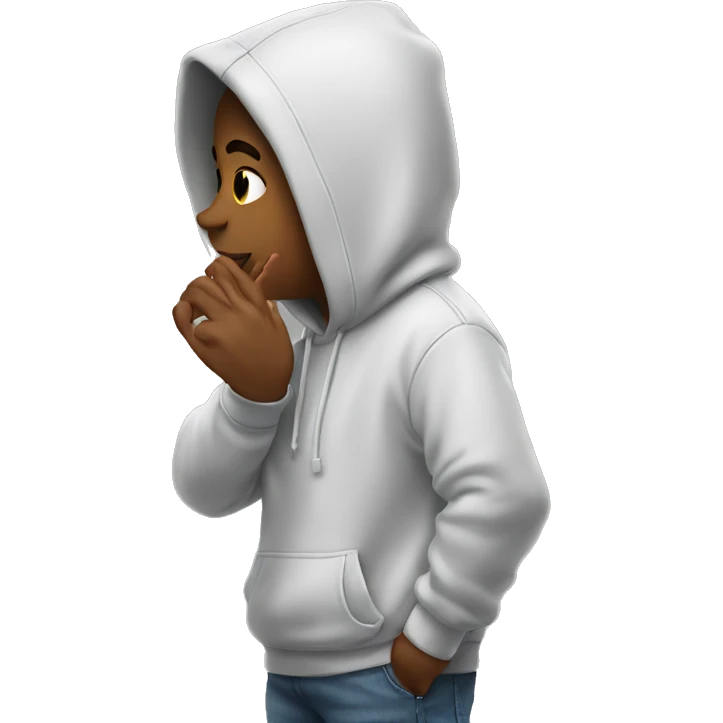Blowing kiss with hoodie on  emoji