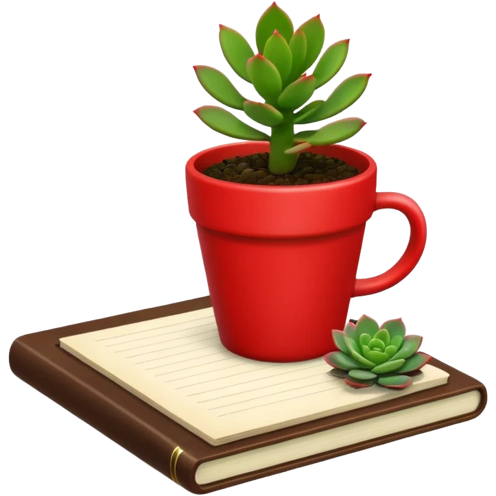 Desk Succulent Plant red cup emoji
