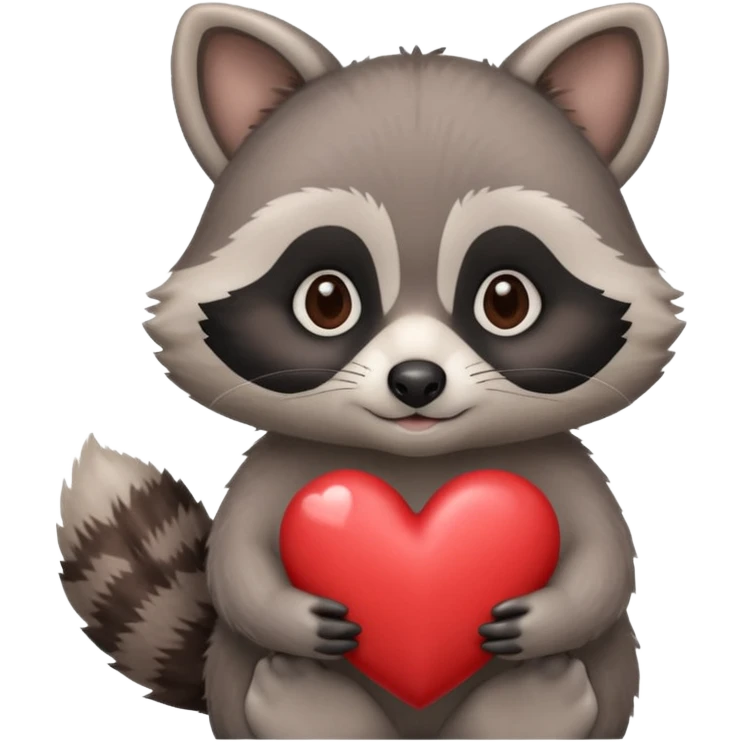 Raccoon hold heart emoji