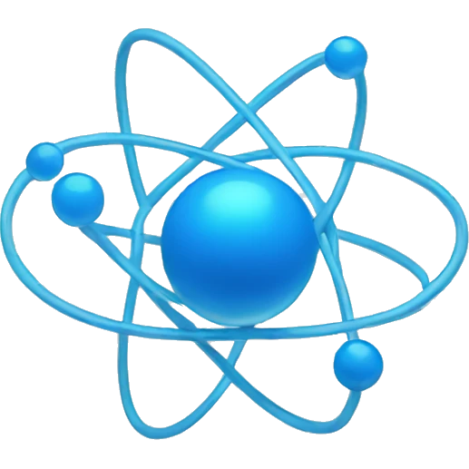 simple blue atom emoji