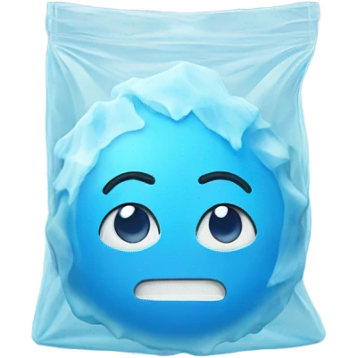 Ice in a small zip bag emoji