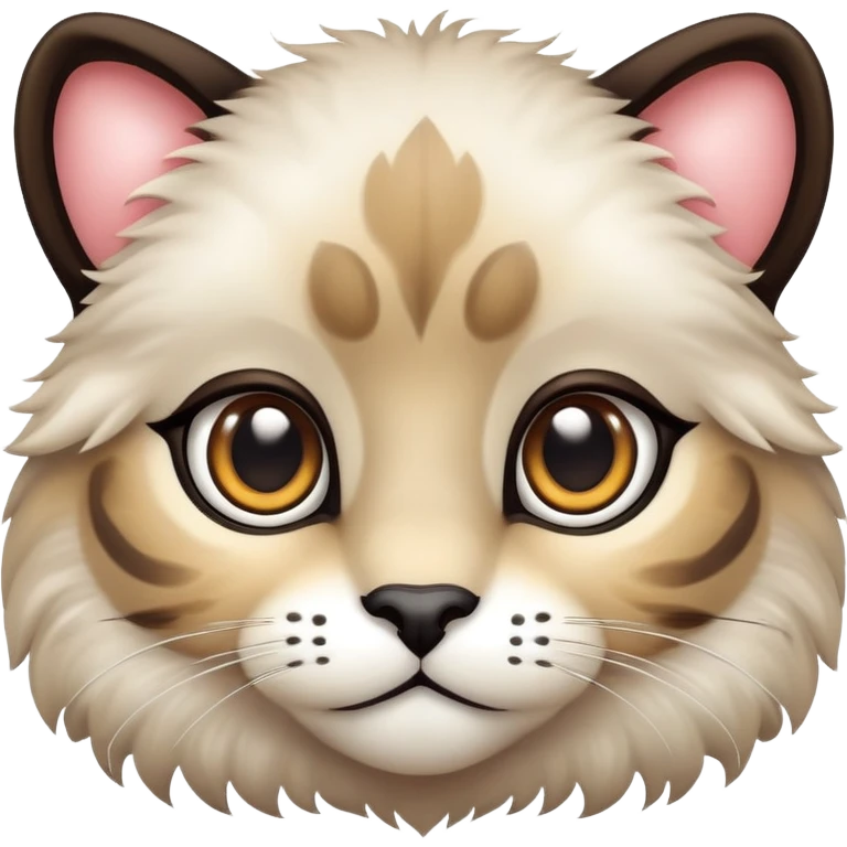 cute big cat face with big eyes emoji
