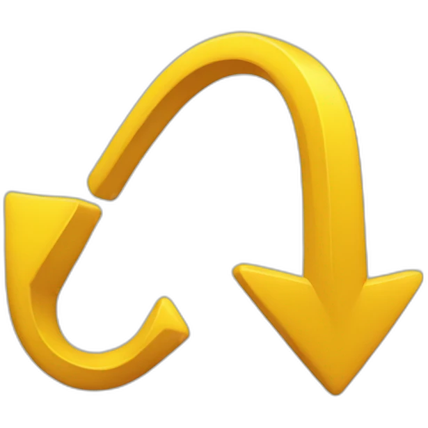 curved yello arrow emoji