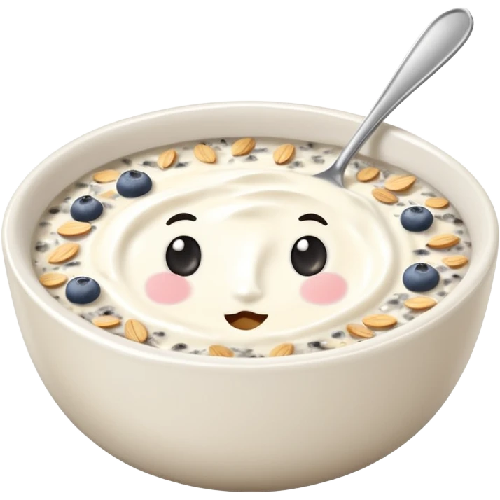 Greek Yogurt with Oats and Chia Seeds emoji