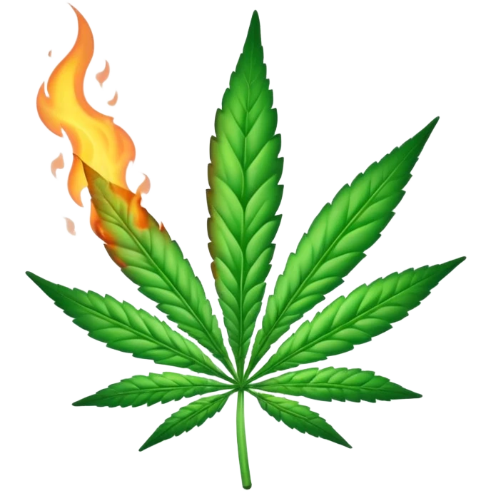 a marijuana jobnt burning emoji