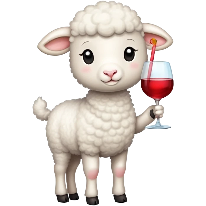 little lamb drinking wine and cocktail  emoji