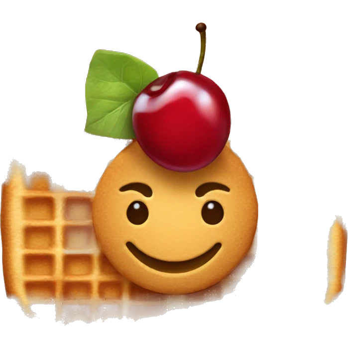 Waffle with cherry emoji