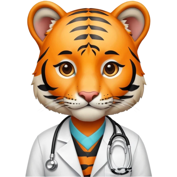 Tiger doctor with stethoscope emoji