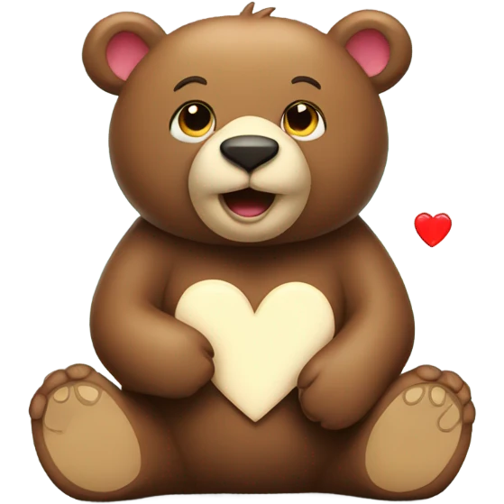 Bear with hearts emoji