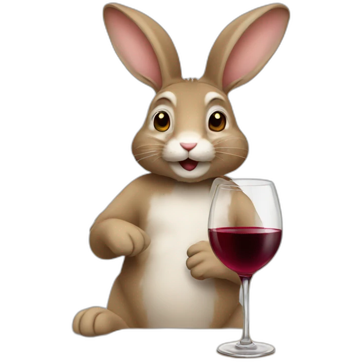 rabbit drinking wine emoji