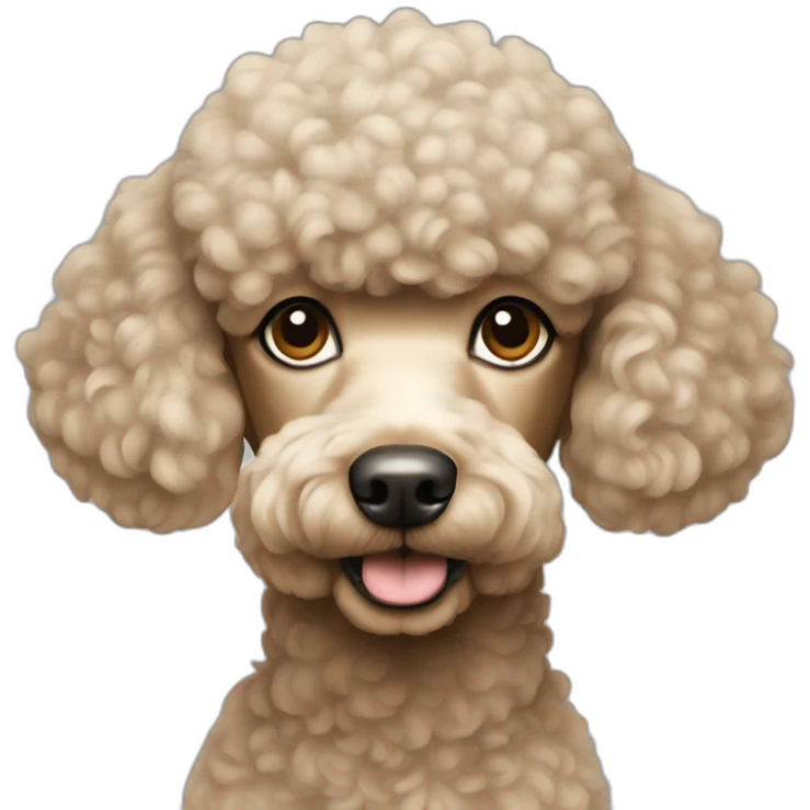 Poodle beige shaved emoji