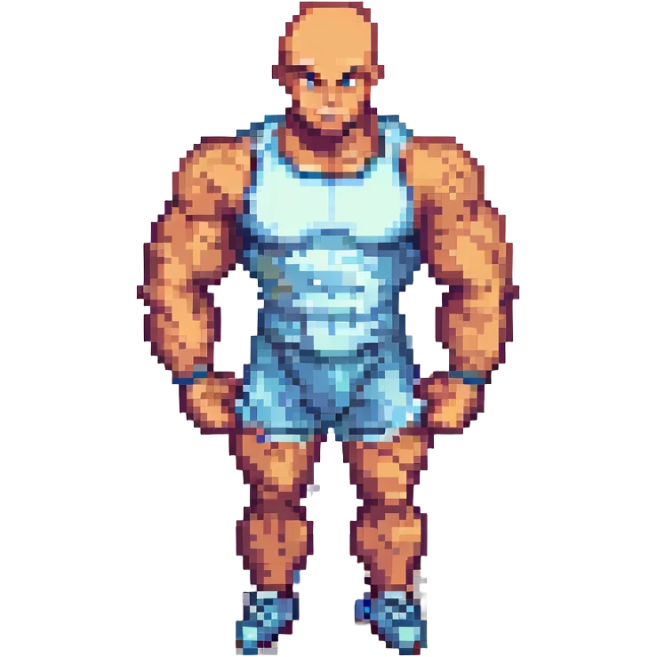 a powerful athlete, pixel art style emoji