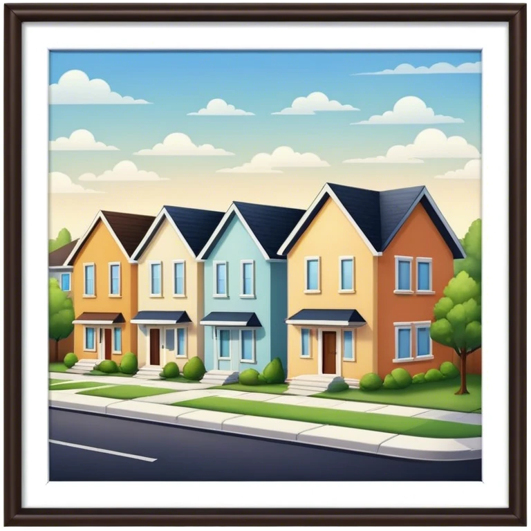 Suburban houses next to each other no sky emoji