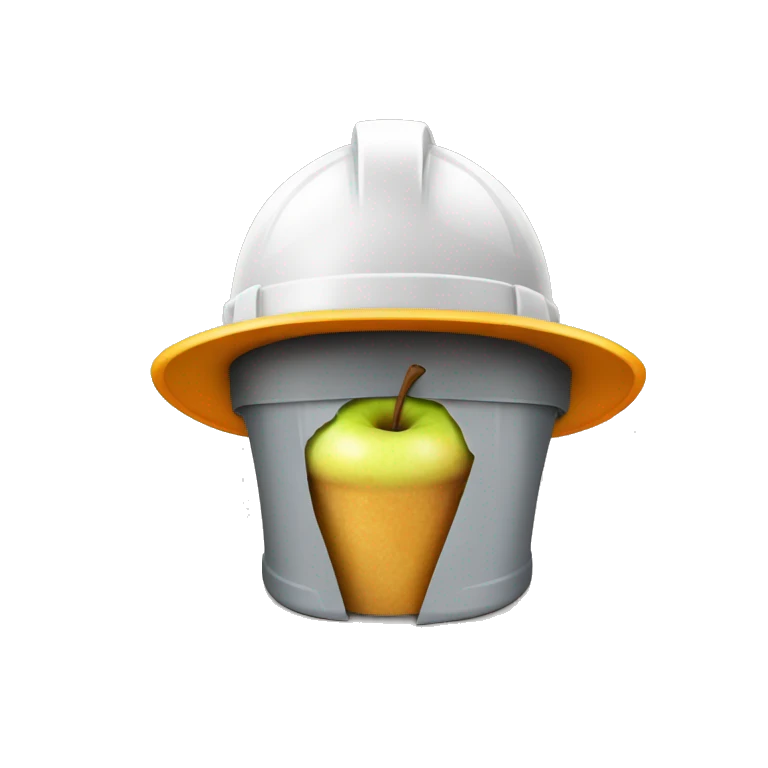 apple core with a construction hat emoji