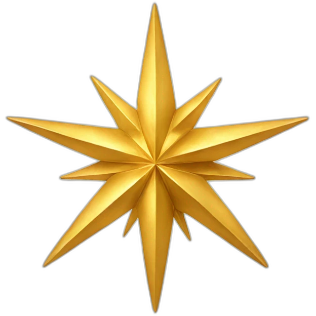 eight pointed golden fantasy star emoji