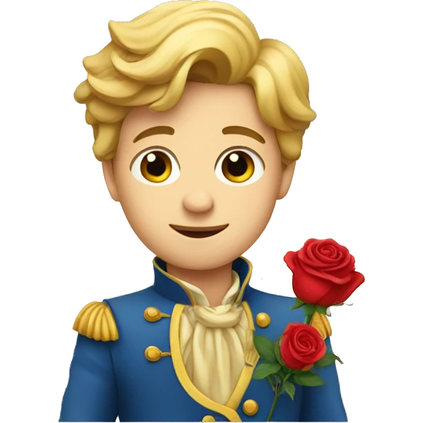 A little prince with a rose emoji