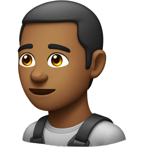 Man only Left hand on his chest , head tilted a bit down. İOS style  emoji