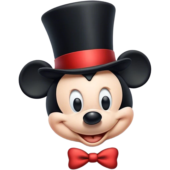 Mickey with a top hat emoji