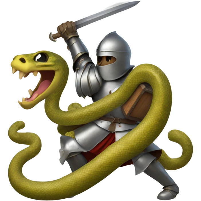Knight fight fighting a 3 headed snake emoji