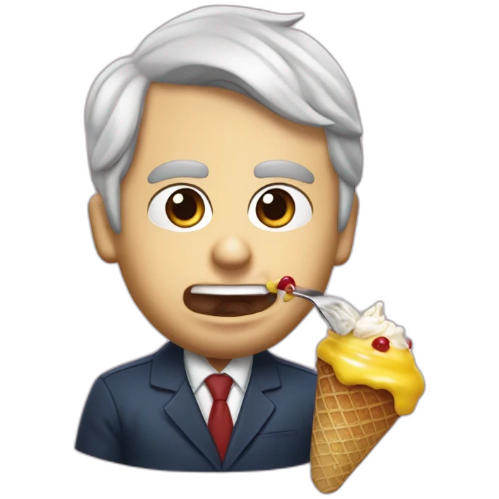 Emanuel macron qui mange une glace  emoji