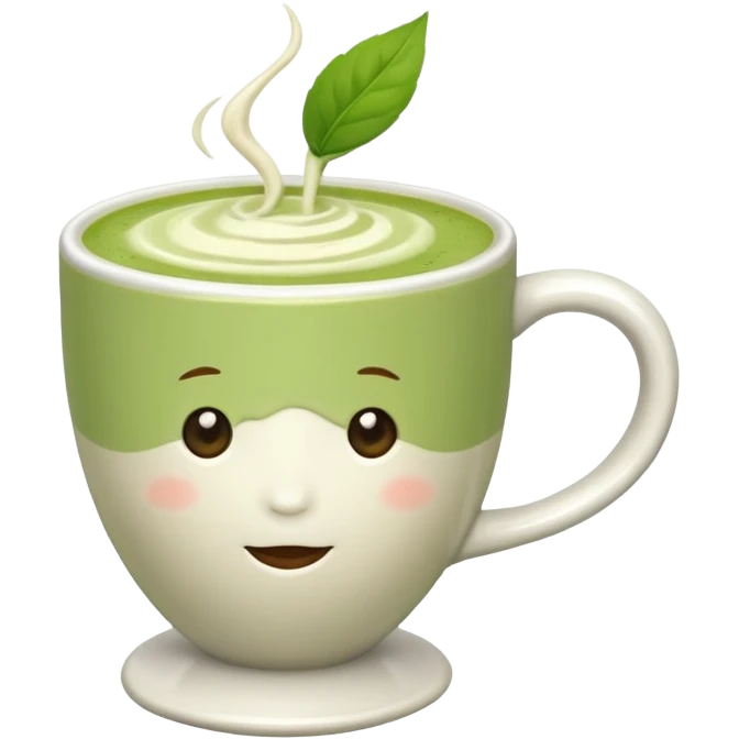 White background, matcha latte emoji