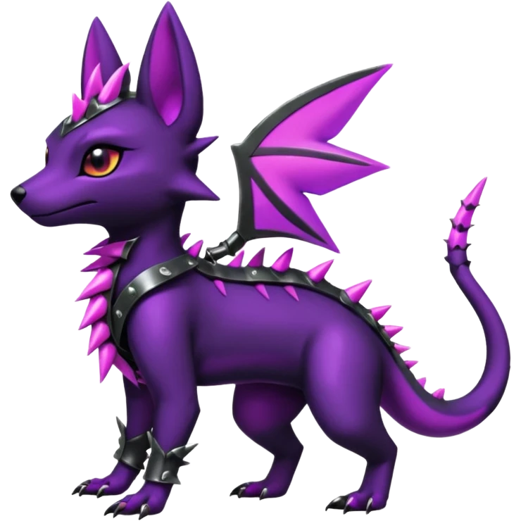 Shiny Dark Edgy Gothic Gloomy Futuristic Salandit-Umbreon-Shaymin-Delcatty-Hybrid (Full body) emoji