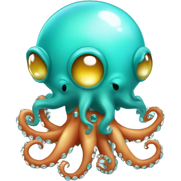 Turquoize cute octopus with crystal ball emoji