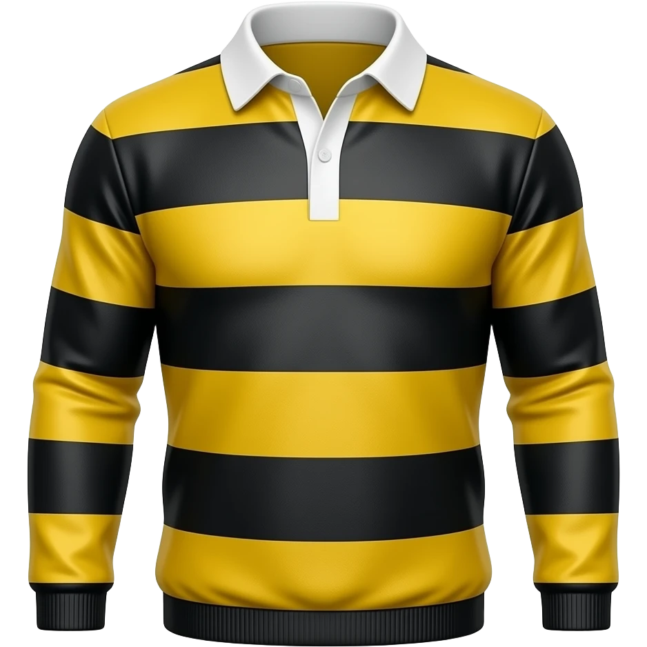 No muscle showing Rugby long sleeve striped sweater yellow and black with white collar emoji