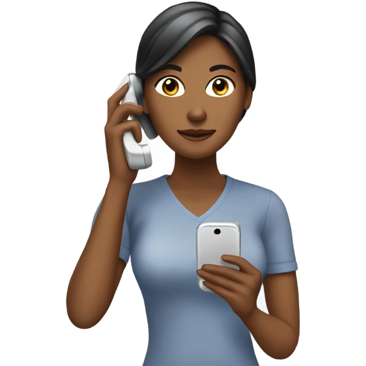 Woman holding phone next to the ear emoji