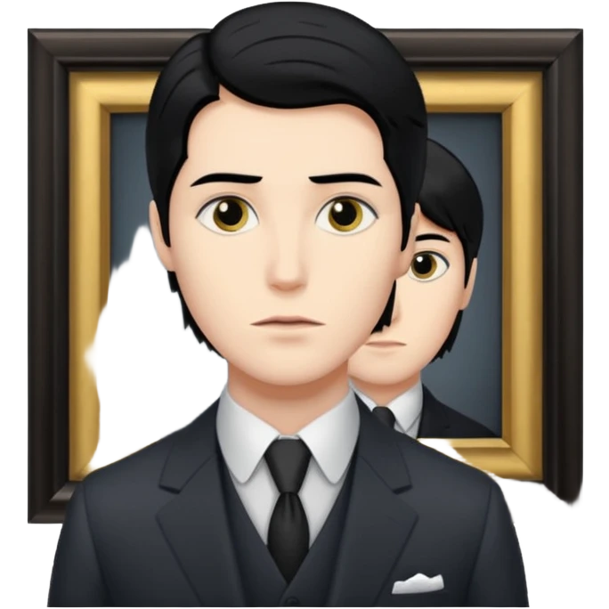Dorian Gray looks at his portrait emoji
