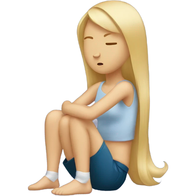 blonde girl with injured tailbone  emoji