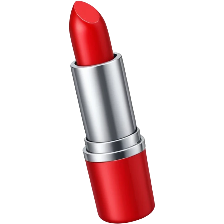 lipstick bullet, polished silver chrome, sexy beauty symbol emoji