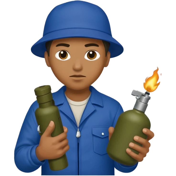 gangster crips while holding grenade emoji