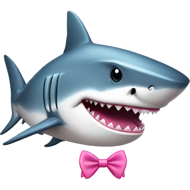 A shark with a pink bow  emoji