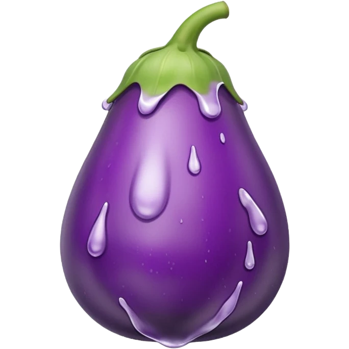 Eggplant dripping white liquid emoji