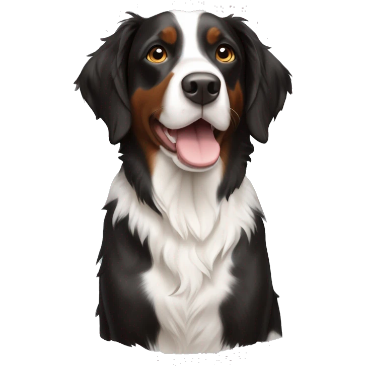 black and white crossbreed brittany spaniel and border collie emoji