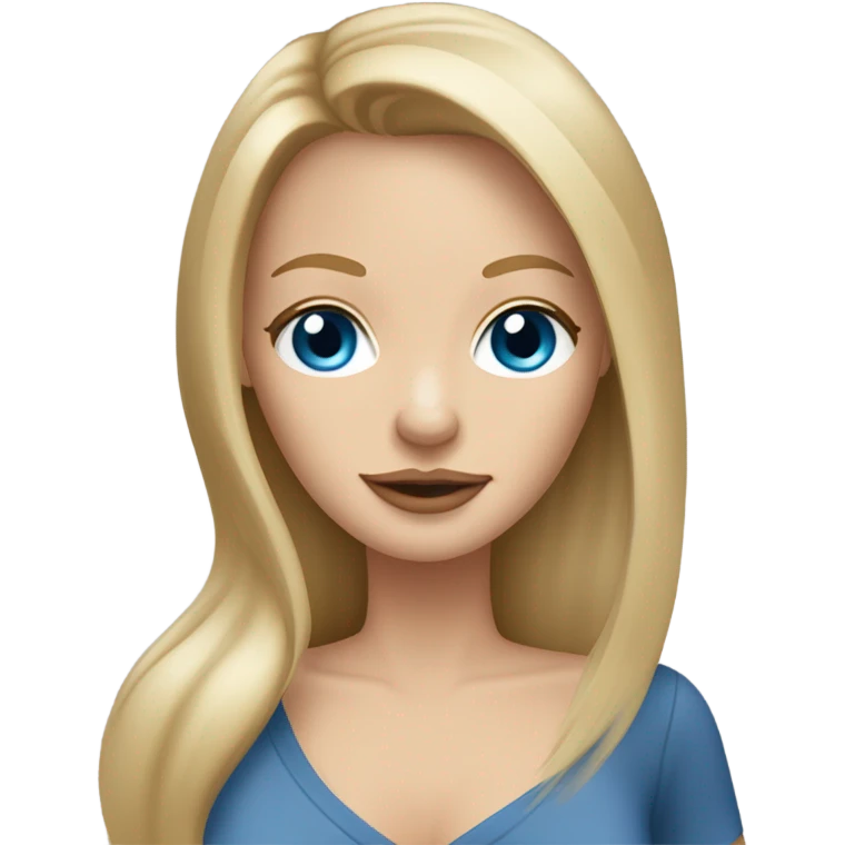 long dirty blonde hair, blue eyes, caucasian lady, holding dirty blonde, smooth coat, chihuahua emoji