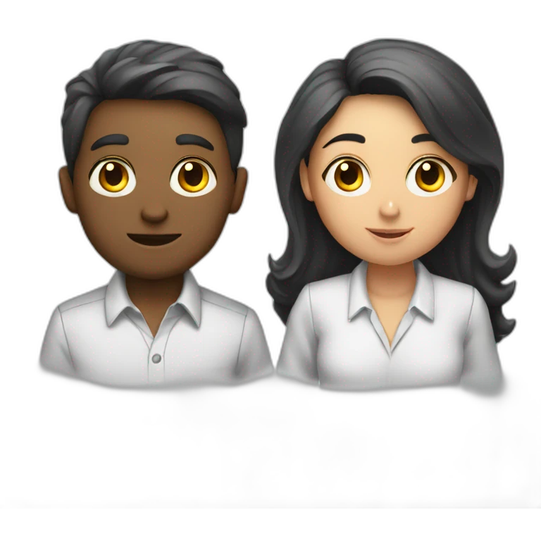 a boy and a girl with a large printer full of copies, both are exhausted emoji