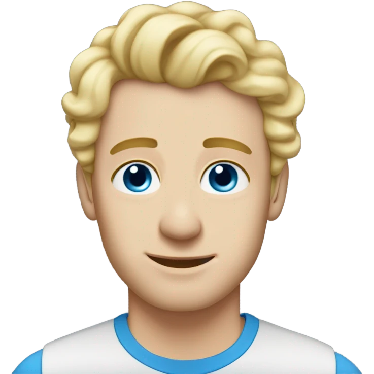 3/4 profile light curl blonde 30yo man blue eyed pale skin emoji