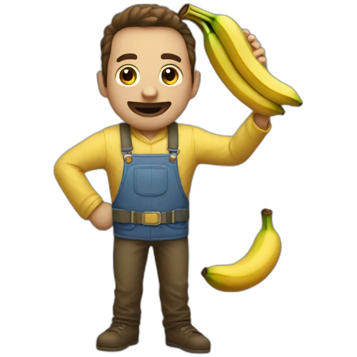super weird person holding banan emoji
