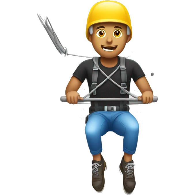 A guy under zipline emoji