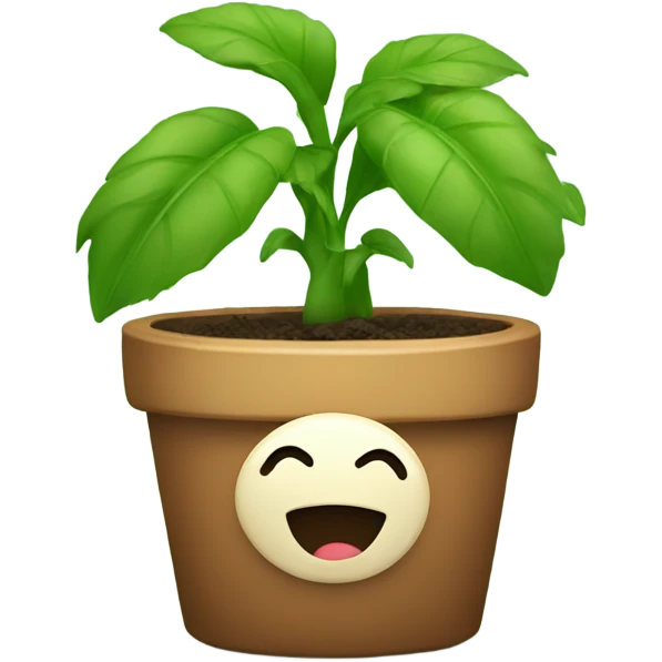 Cute plant with face emoji