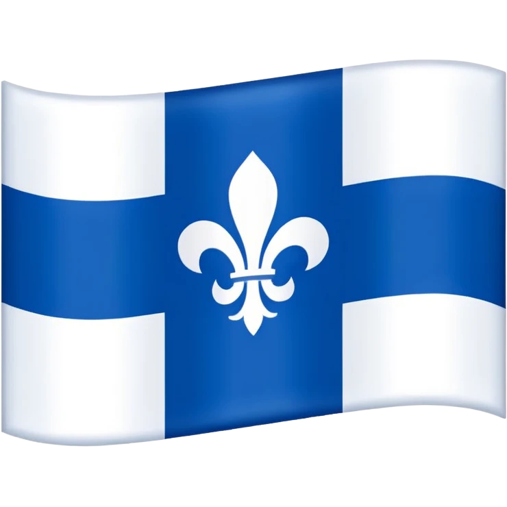 Isolated, ultra realistic Quebec flag, flat vector  emoji