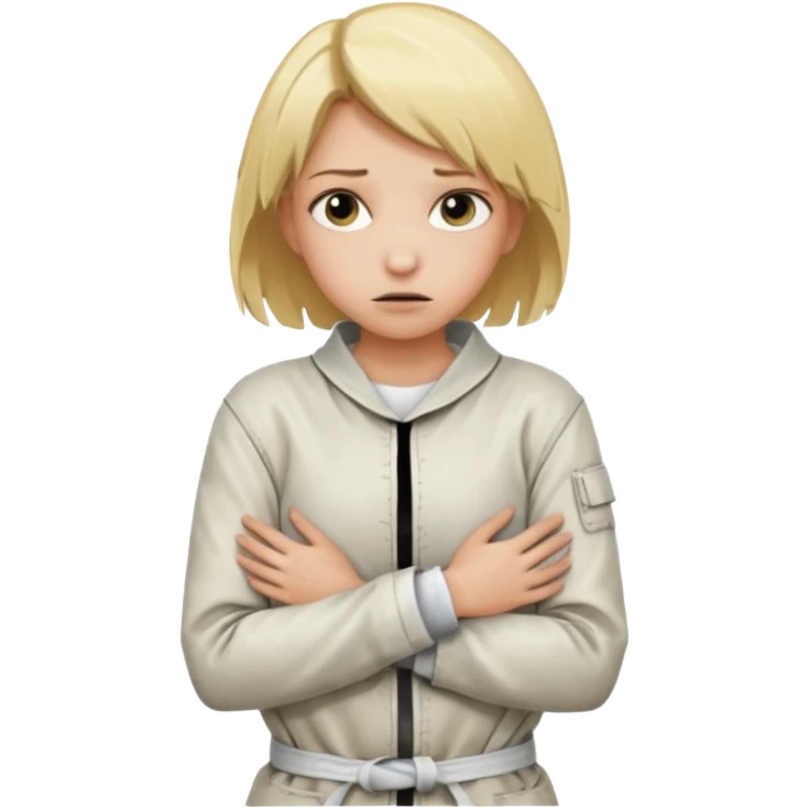 Девушка в Смирительной рубашке, руки за спиной  emoji