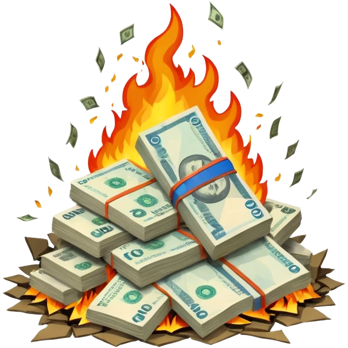 exploding stack of russian ruble notes emoji